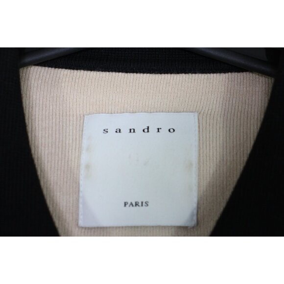 Sandro Womens 0 Topstitching Cropped Cardigan K554 - Picture 3 of 7